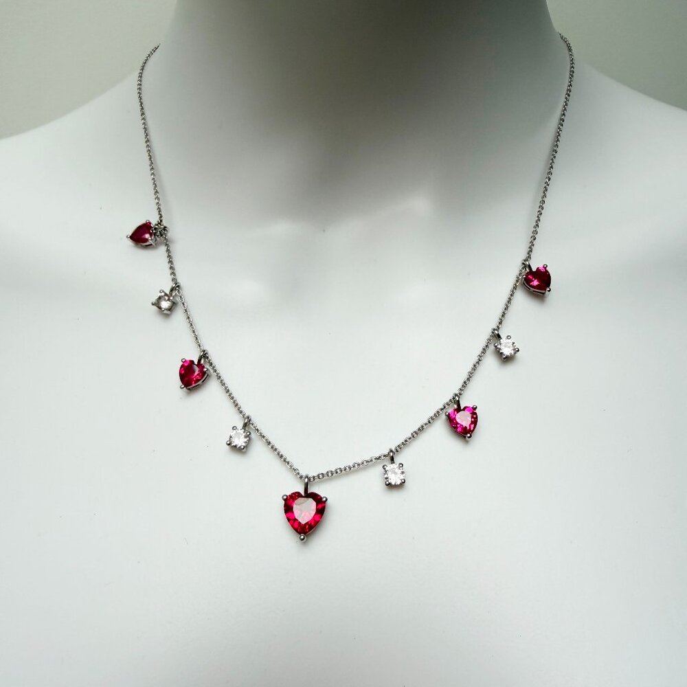 Beautiful Created Ruby & Created White Sapphire H… - image 2